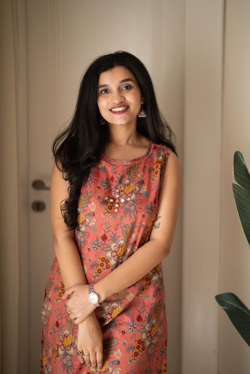 Kisha Sleeveless Cotton Set- Pink Floral - Image 2