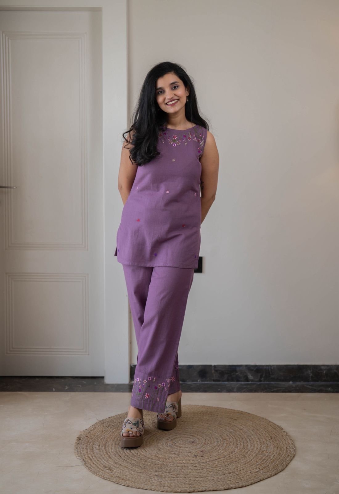 Tanya Farshi Coord Set- Purple