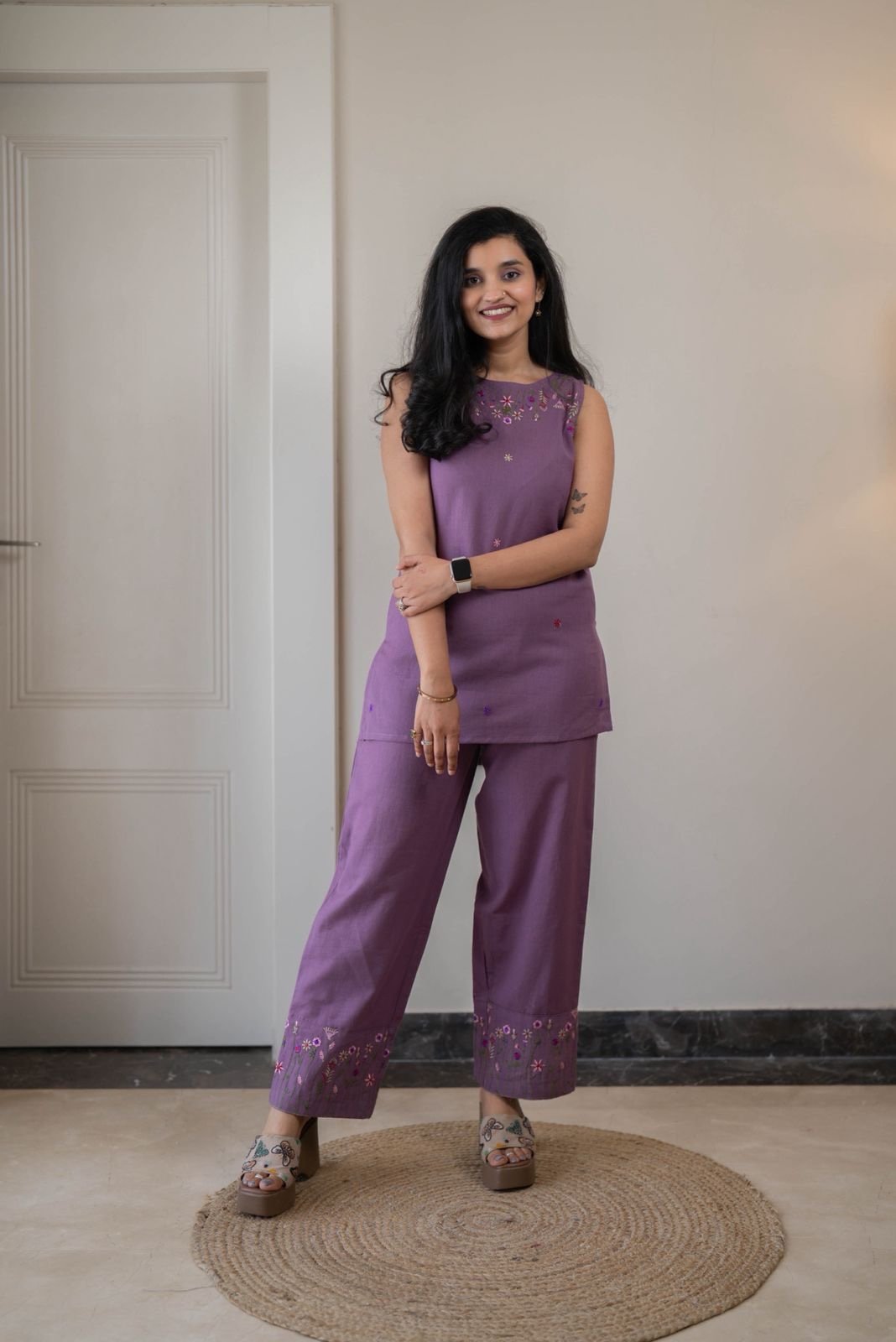 Tanya Farshi Coord Set- Purple - Image 3