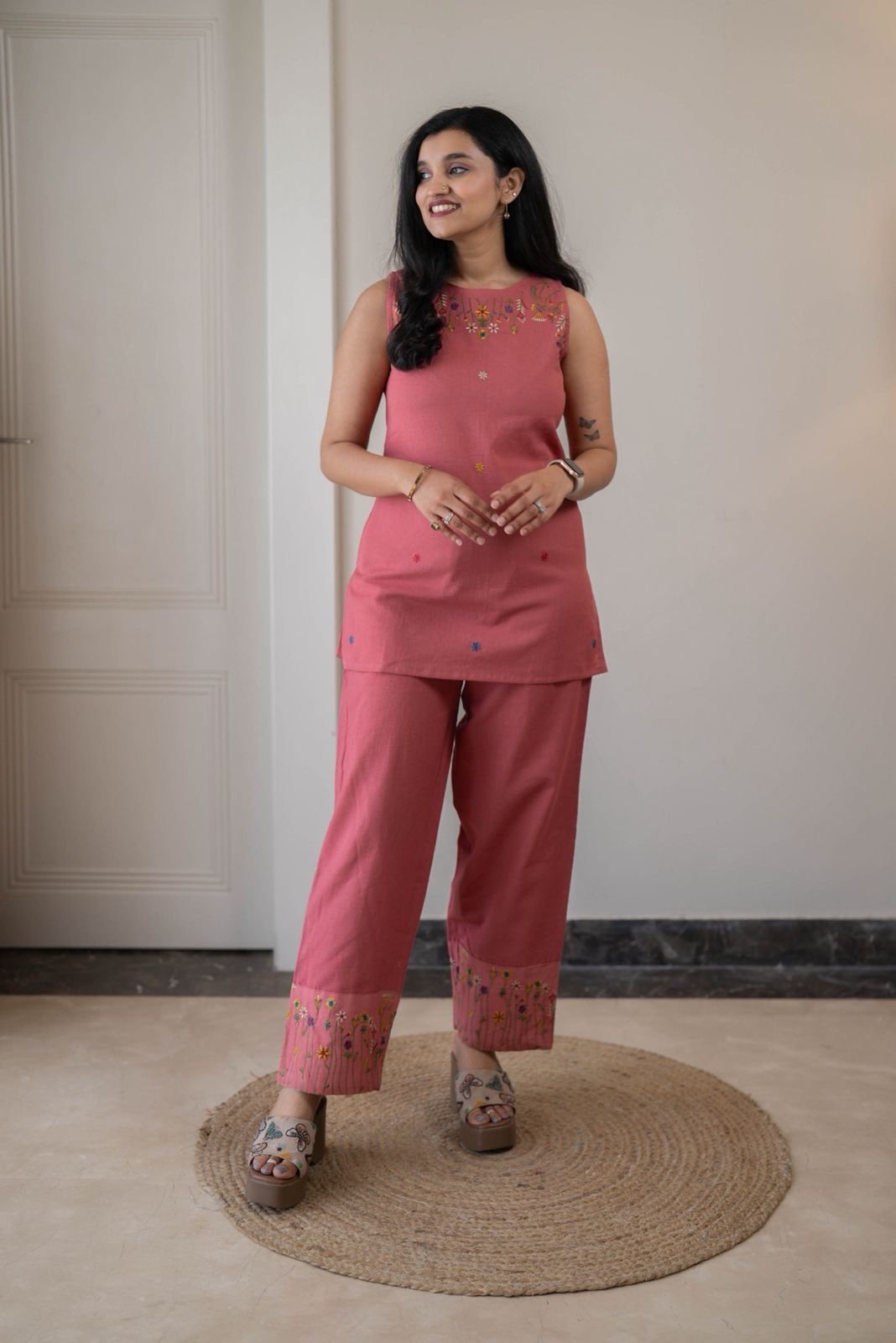Tanya Farshi Coord Set- Pink