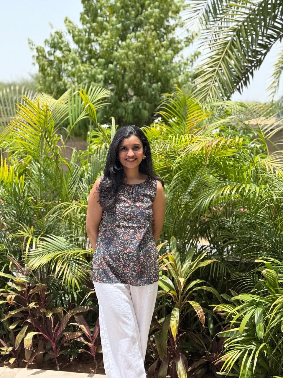Lily 2.0 Sleeveless Cotton Top- Ajrakh - Image 2